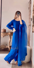 Shesha Silk Handwork Cut Dana Suit with Fancy Shalwar & Long Border Dupatta