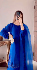 Shesha Silk Handwork Cut Dana Suit with Fancy Shalwar & Long Border Dupatta