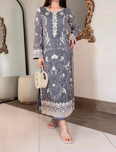 Grey Sonidharti Chiffon Ensemble with Heavy Arri Jhal Work