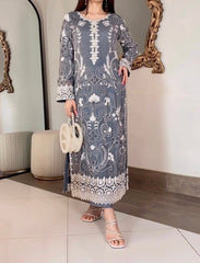 Grey Sonidharti Chiffon Ensemble with Heavy Arri Jhal Work