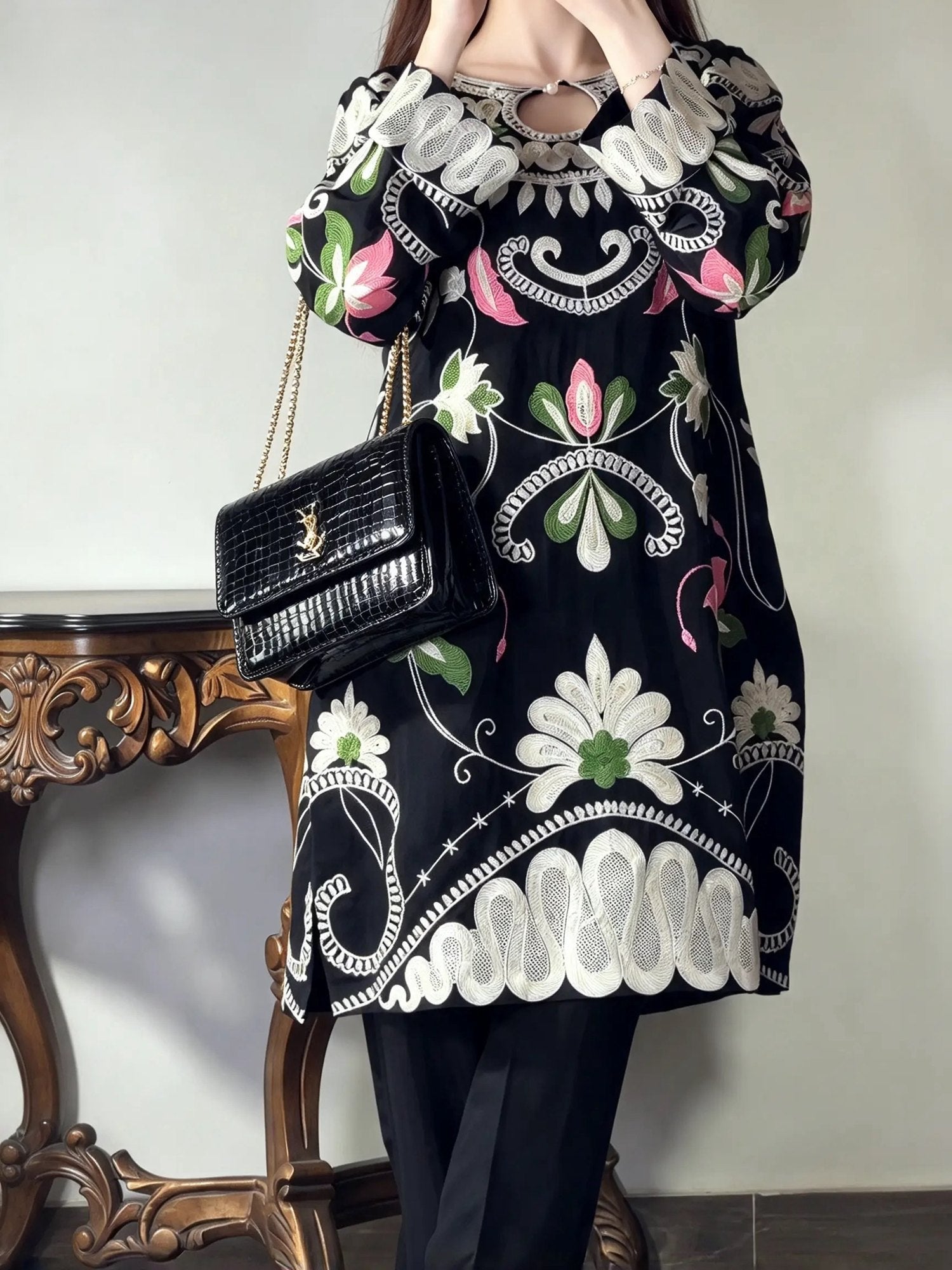 Areeba shirt embroidery detail