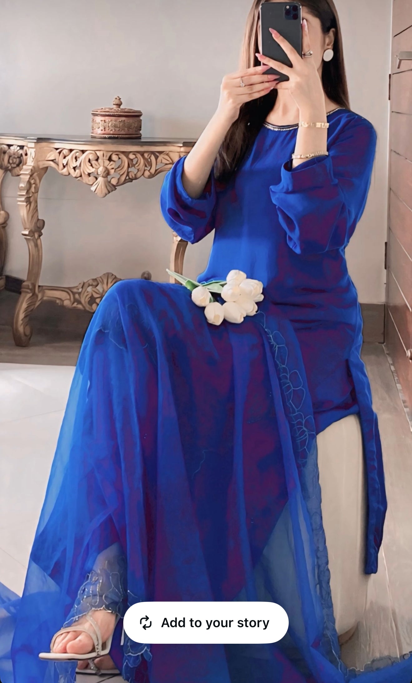Shesha Silk Handwork Cut Dana Suit with Fancy Shalwar &amp; Long Border Dupatta